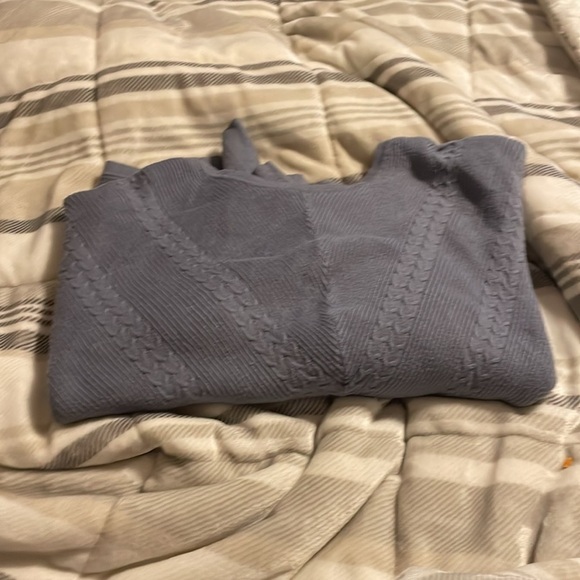 Tahari Blue Gray Dolman Sleeve Sweater XL Career Casual Boho Classic Preppy - Picture 5 of 6